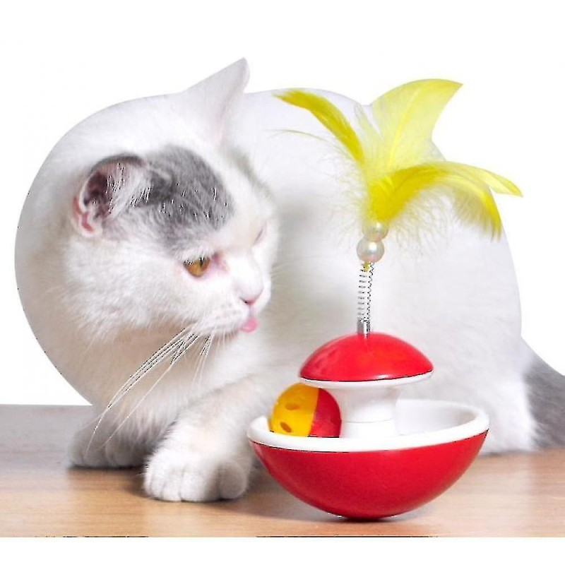 Cat Toys Pet Products Cat Entertainment Toys Interactive Feather Ball Toy Rolling Scratching Ball Tumbler