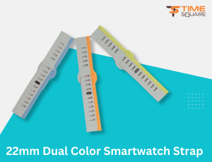Dual Color 22mm Soft Silicone Watch Strap