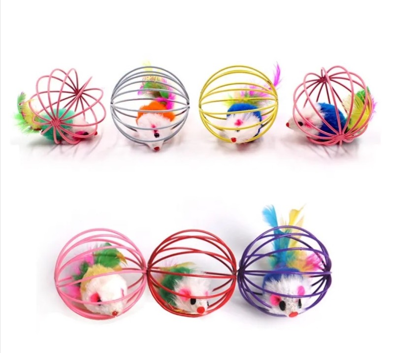 Wholesale Cat Interactive Toy Stick Feather Wand with Bell Mouse Cage Ballpet