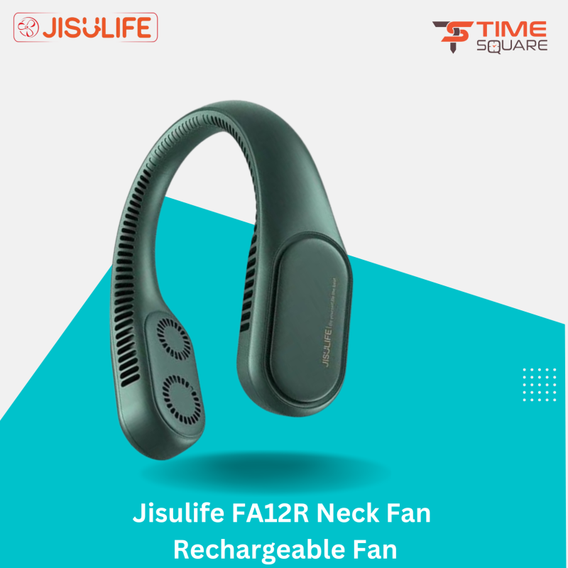 JISULIFE FA12R Neck Fan Rechargeable Fan 4000mAh Bladeless Twin Turbine Fan