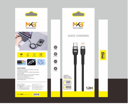 MKB UL24 USB -LIGHTNING /2.4A FAST Cafule cable/ metal
