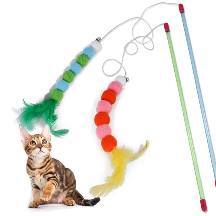Cat Stick Long Wire Balls Toy