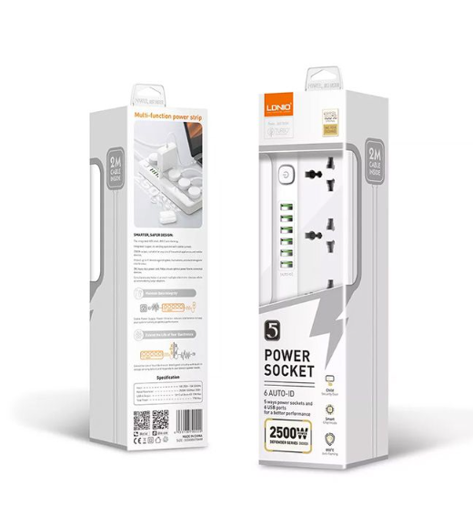 LDNIO SC5614 5 Power Socket 6 USB-A Ports 2500W