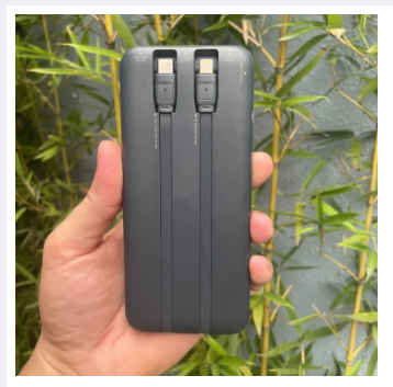 REMAX RPP-657 10000mAh Type-C & iPhone Cabled Digital Display Power Bank - (2 Input & 2 Output Ports)