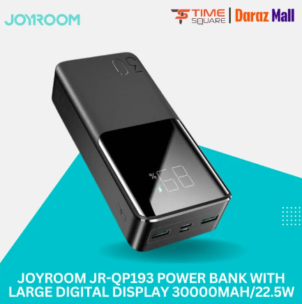 JOYROOM JR-QP193 Power Bank 22.5W with Large Digital Display 30000mAh