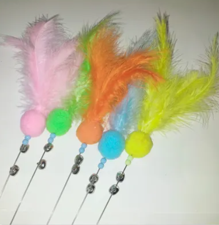 Cat Feather Teaser Toy, Funny Cat Stick Releases Natural Keep Fit Ergonomic For Cat Exercise Play For