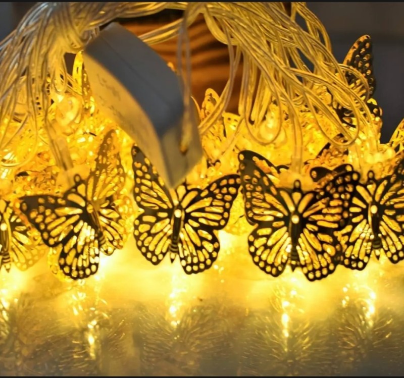 20 LED Gold Butterfly Fairy Decoration Lights