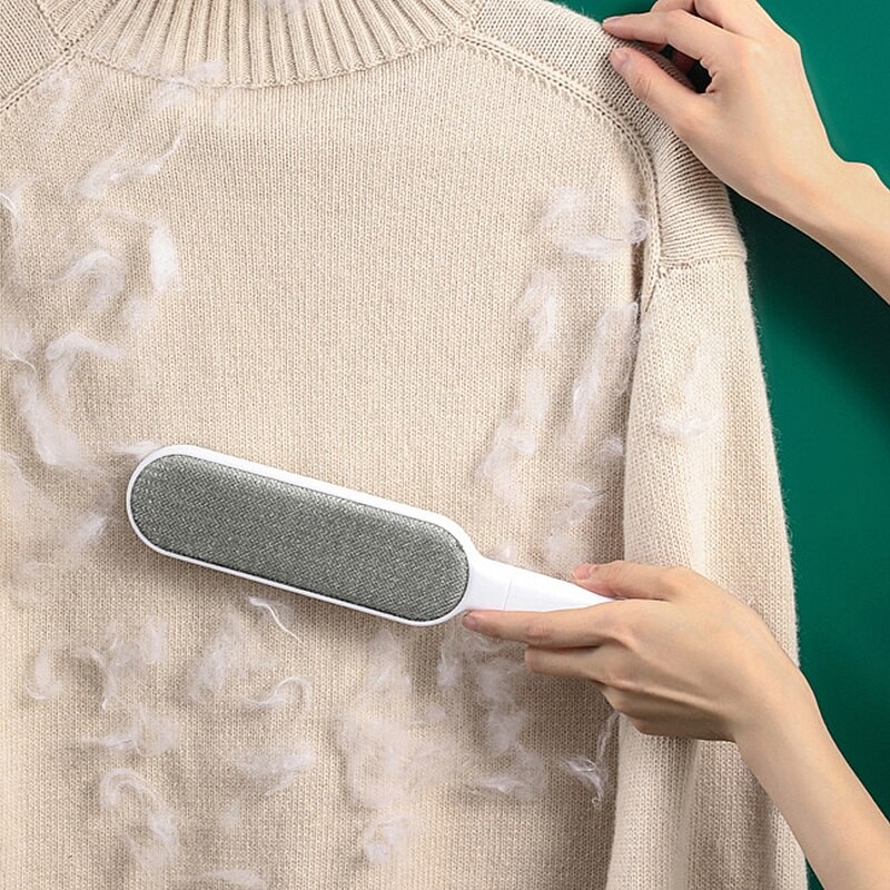 Pet Hair Remover Reusable Pet Hair Remover Brush Dog Cat Hair Remover Lint Brush Fur Remover Double-Sided Brush with Self-Cleaning Base for Furniture Clothing Car Seat