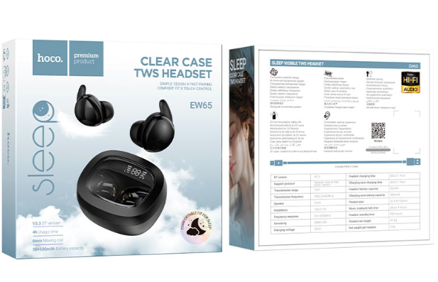 hoco EW65 True Wireless Sleep Bluetooth Earphone(Black)