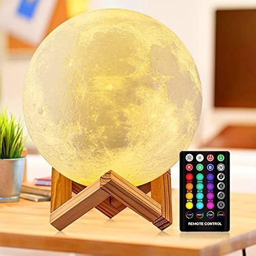 16 Colors 3D Printed Moon Lamp Rechargeable