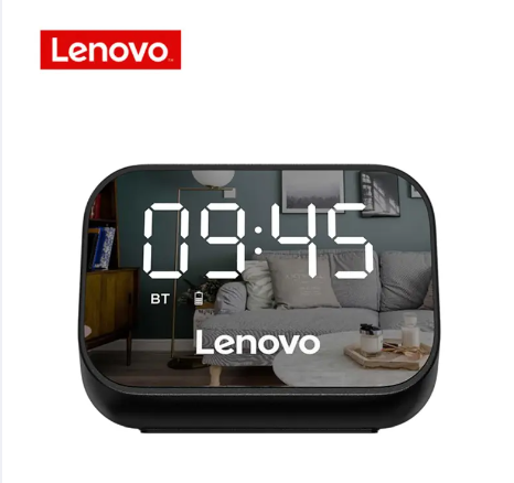 Lenovo TS13 Wireless BT Speaker Portable Wireless Subwoofer Stereo Speaker Audio Player Single Alarm Clock Mirror Design