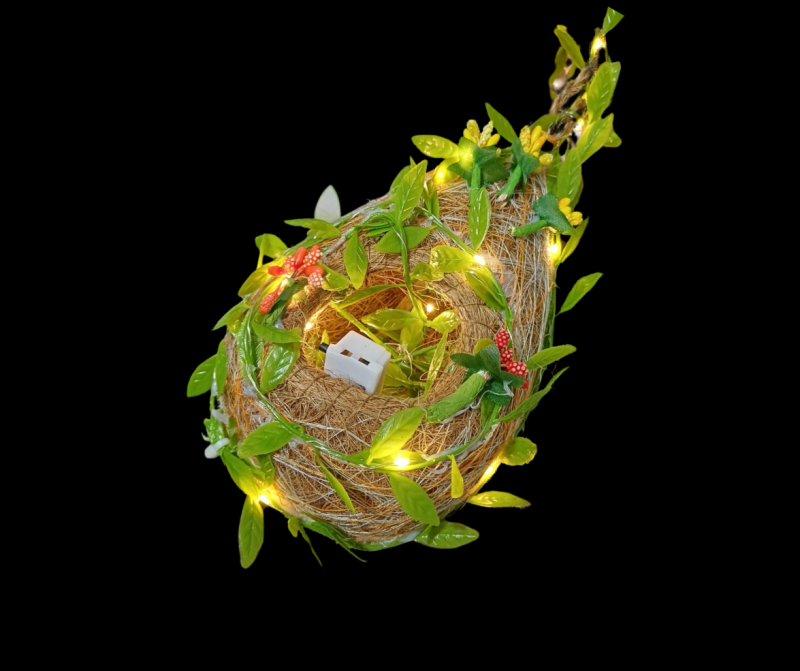 Decorative Weaver Bird's Nest String Light Golden Light
