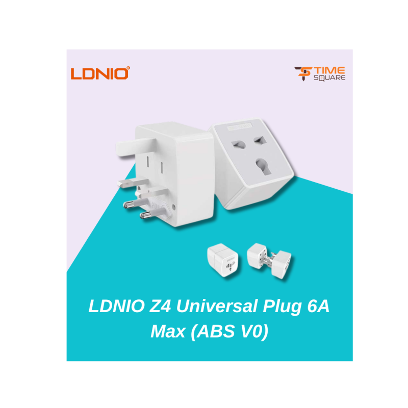 LDNIO Z4 Universal Travel Plug 6A Max – Compact Alloy Adapter for 150+ Countries | Bangladesh's Best Value