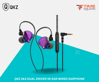 QKZ SK3 Metal Earphone Bass HIFI Wired Headphones | Price in Bangladesh