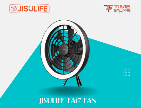 JISULIFE FA17 Outdoor Camping Ceiling Fan LED Light With Small & Large Stand