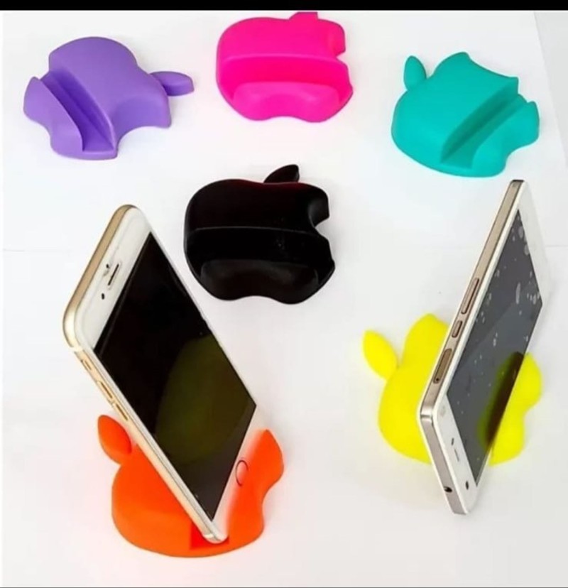 Plastic Multicolor Apple Shape Mobile Holder with Pen Holder, Mount Type
